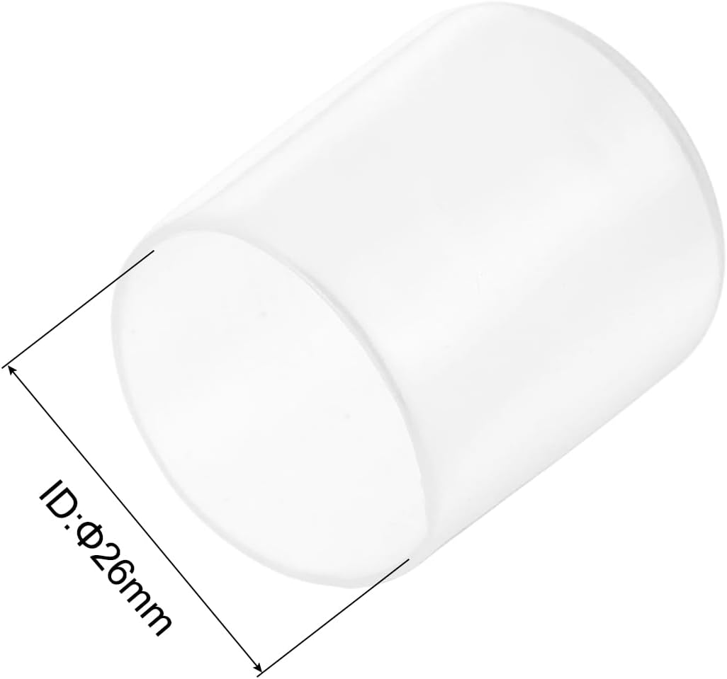 uxcell 20pcs Rubber End Caps Protective Caps 26mm(1 Inch) ID Vinyl PVC Round Tube Bolt Cap Cover Screw Thread Protectors, Clear