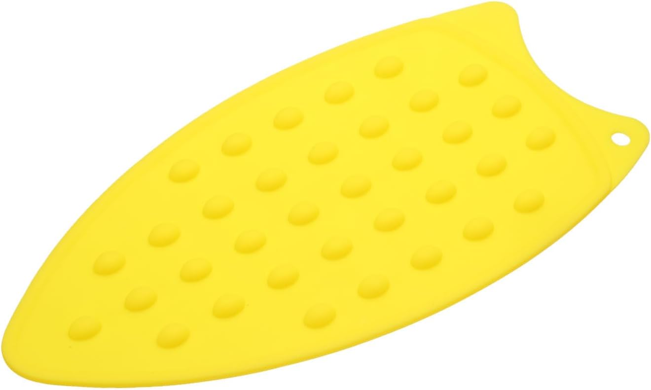 HARFINGTON Silicone Iron Rest Pad, Multipurpose Iron Hot Resistant Mat Iron Rest Plate for Ironing Board Hot Heat Resistant Steam Compact Mat, Yellow