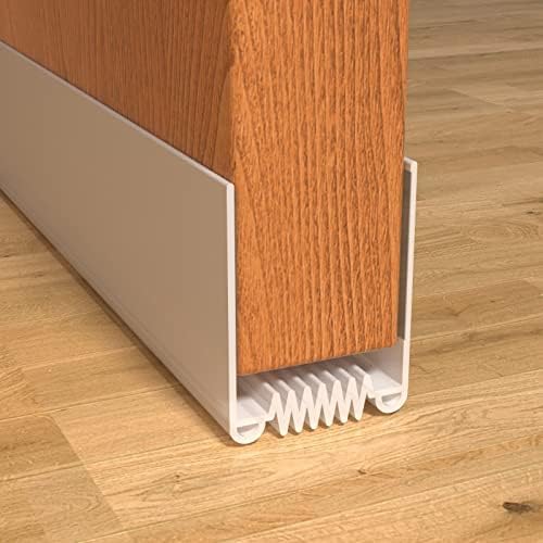 Weather Stripping Door Seal, 39' Length Cuttable, Strong Adhesive Door Sweep for Exterior and Interior Doors (2, White)