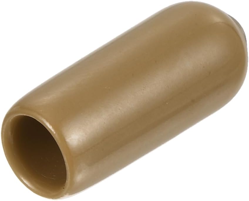 uxcell 20pcs Rubber End Caps 5.5mm ID Vinyl PVC Round Tube Bolt Cap Cover Screw Thread Protectors Light Brown