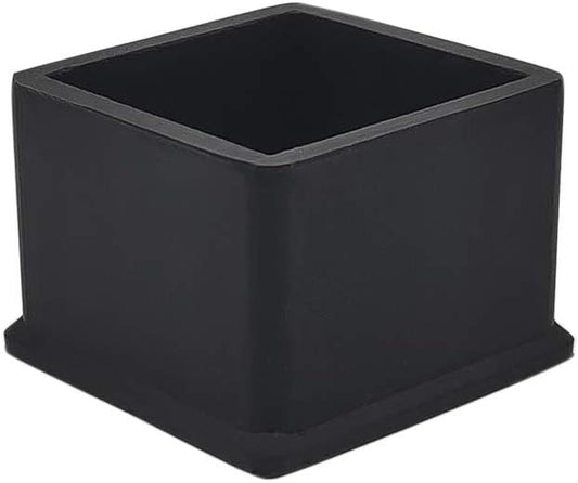Flyshop Non-Slip Thick Rubber Leg Tips Floor Protectors Square Chair Leg Caps 38 x 38 mm, 1-1/2" x 1-1/2", Black, 20PCS