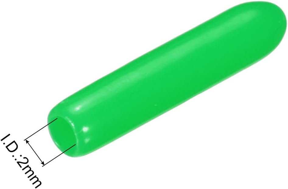 uxcell 20pcs Rubber End Caps 2mm ID Vinyl PVC Round Tube Bolt Cap Cover Screw Thread Protectors Green