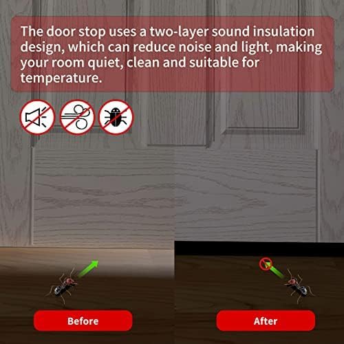 Door Draft Stopper, 39” Length Cuttable Weather Stripping Door Seal, Strong Adhesive Door Sweep for Exterior and Interior Doors (1, Black)