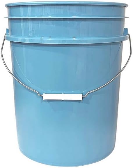 House Naturals 5 Gallon Premium HPDE Plastic Bucket - Made in USA Food Grade Storage Container, BPA Free All Purpose Pail (2, Light Blue)