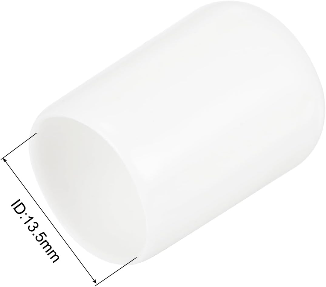 uxcell 20pcs Rubber End Caps 13.5mm ID Vinyl Round Tube Bolt Cap Cover Thread Protectors White