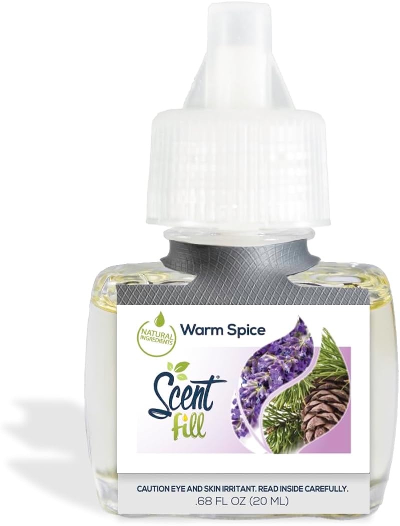 Scent Fill Warm Spice Plug in Air Freshener, 4 Scented Oil Refills