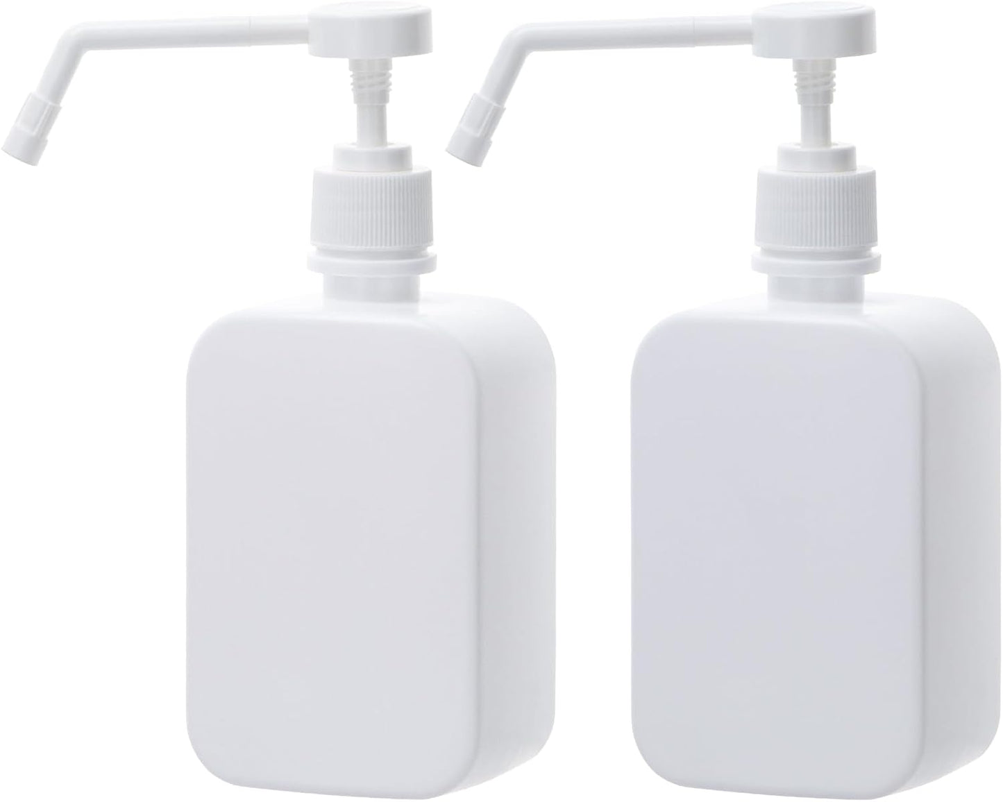 Pump Bottles Dispenser 16.9oz/500ml, 2 Pack Empty Plastic Lotion Shampoo Bottles, Refillable Hand Soap Wash Bottles for Cleaning Solution, Plants