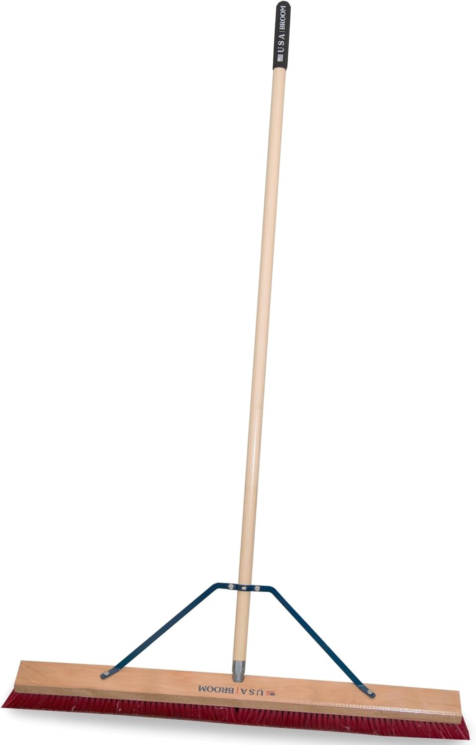 36" Soft/Fine Sweep Indoor Push Broom with 60" Handle. Ideal for Epoxy & Polished Floors. Durable American Made Steel Brackets-All Stainless Steel Hardware. No Plastic. 100% Made in The USA.