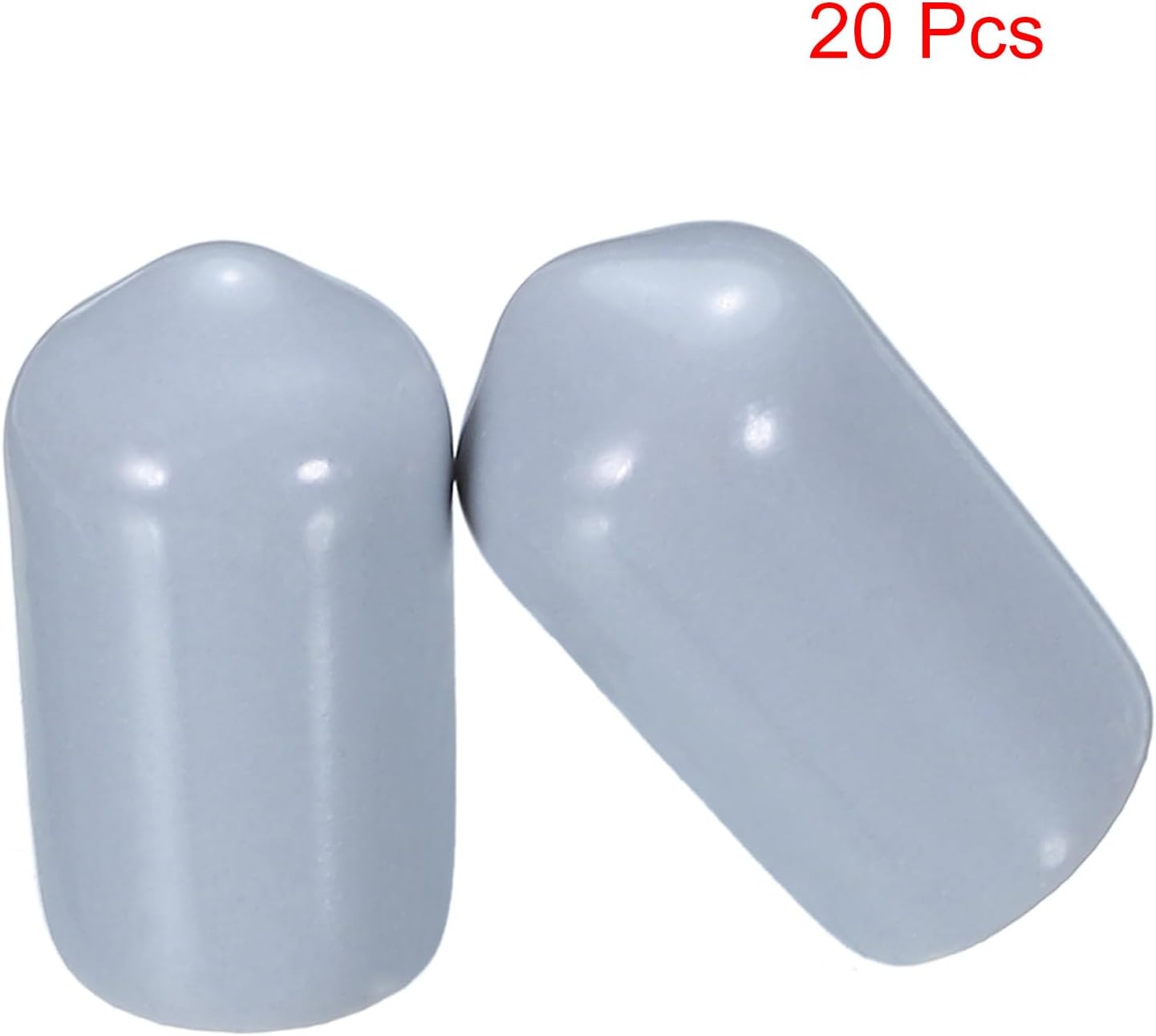 uxcell 20pcs Rubber End Caps 8mm(5/16") ID Vinyl PVC Round Tube Bolt Cap Cover Screw Thread Protectors Grey
