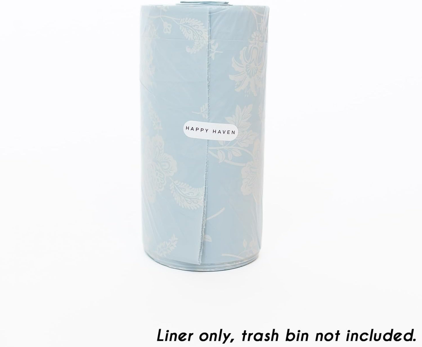 Happy Haven Bathroom Trash Bags for 2,3,4 Gallon Trash Can, Small Garbage Bags - Bedroom & Bathroom, Decorative Cute Wastebasket Liner - 50 Count (Light Blue Botanical)