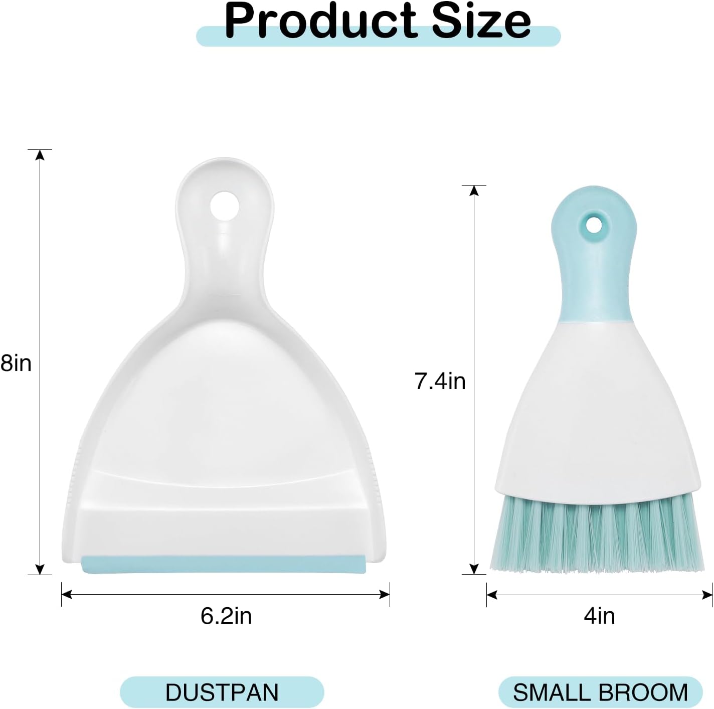 NACENA Mini Dustpan and Brush Set, Small Broom and Dustpan Set Dust Pan and Mini Hand Broom Dustpan and Broom Combo Compact for Home Table Keyboards Sofa Kitchen Pets, Blue