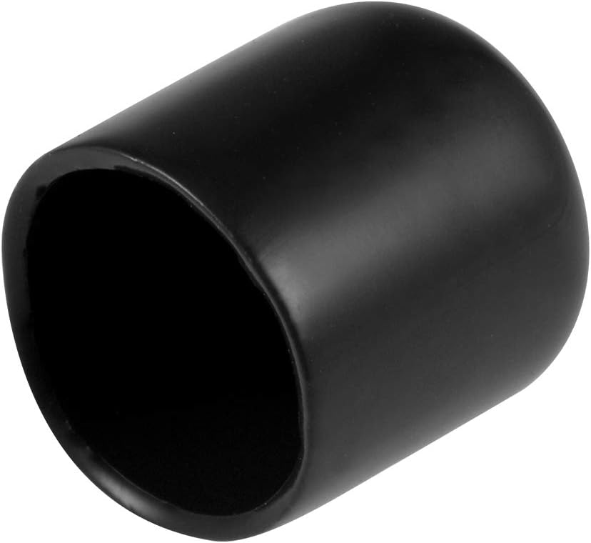 uxcell 20pcs Rubber End Caps 16mm ID Vinyl Round Tube Bolt Cap Cover Thread Protectors Black
