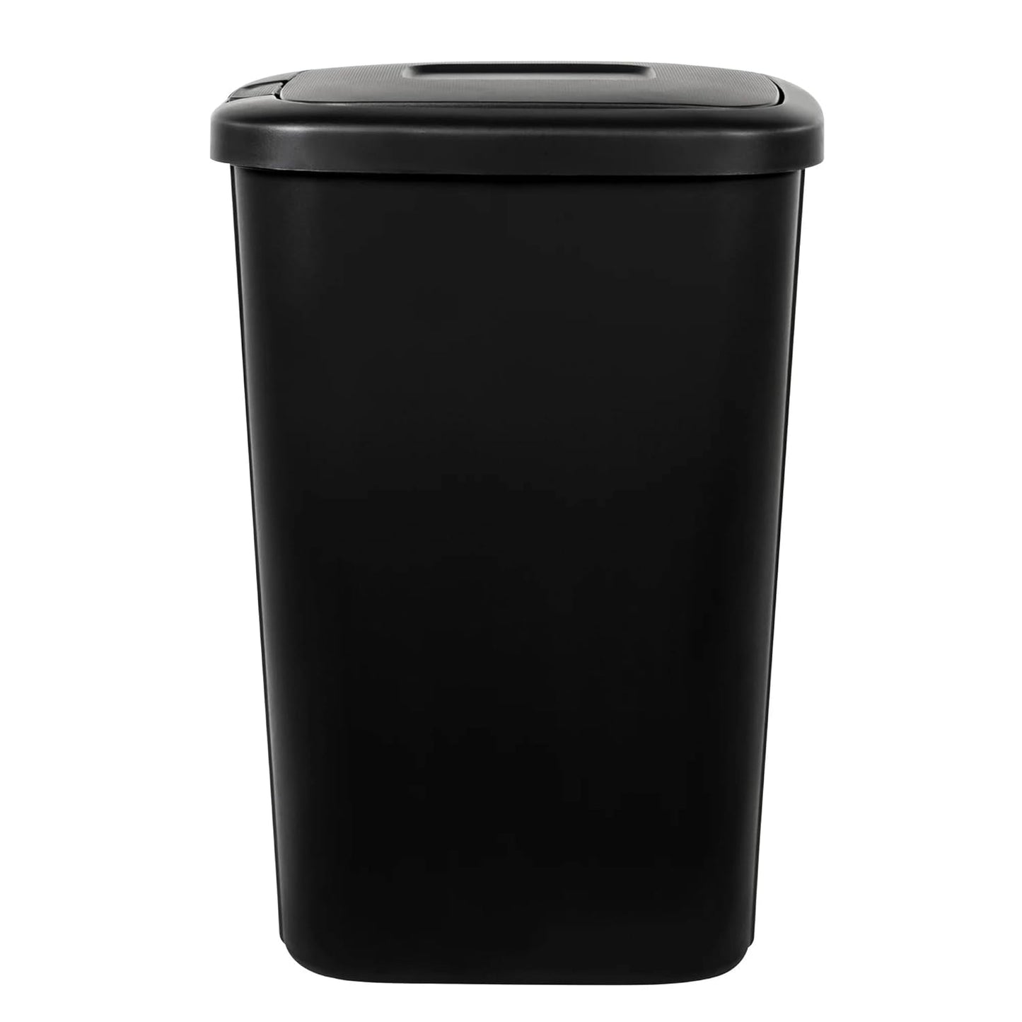 13.3 Gallon Trash Can, Plastic Touch Top Kitchen Trash Can, Black