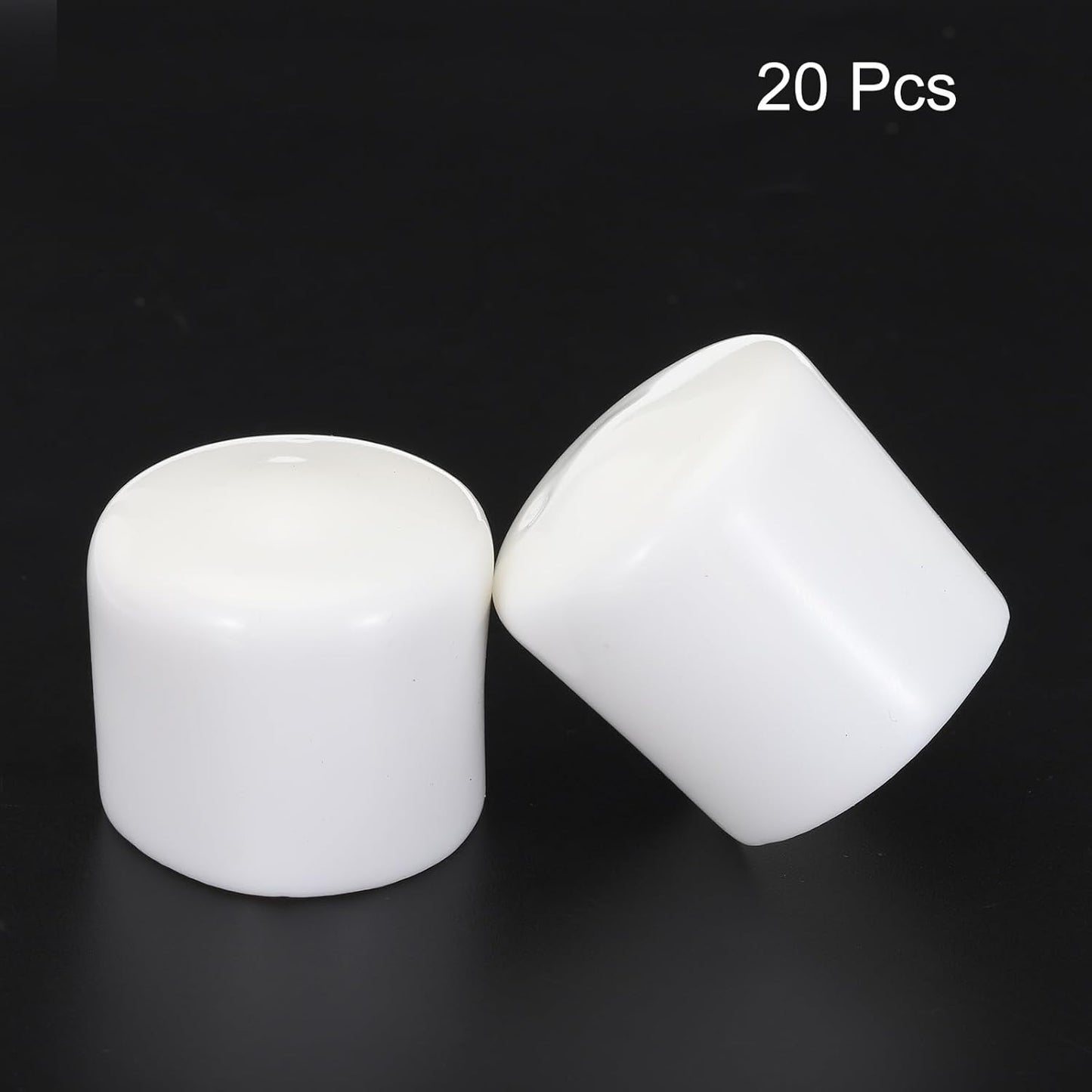 uxcell 20pcs Rubber End Caps 32mm ID Vinyl Round Tube Bolt Cap Cover Screw Thread Protectors White