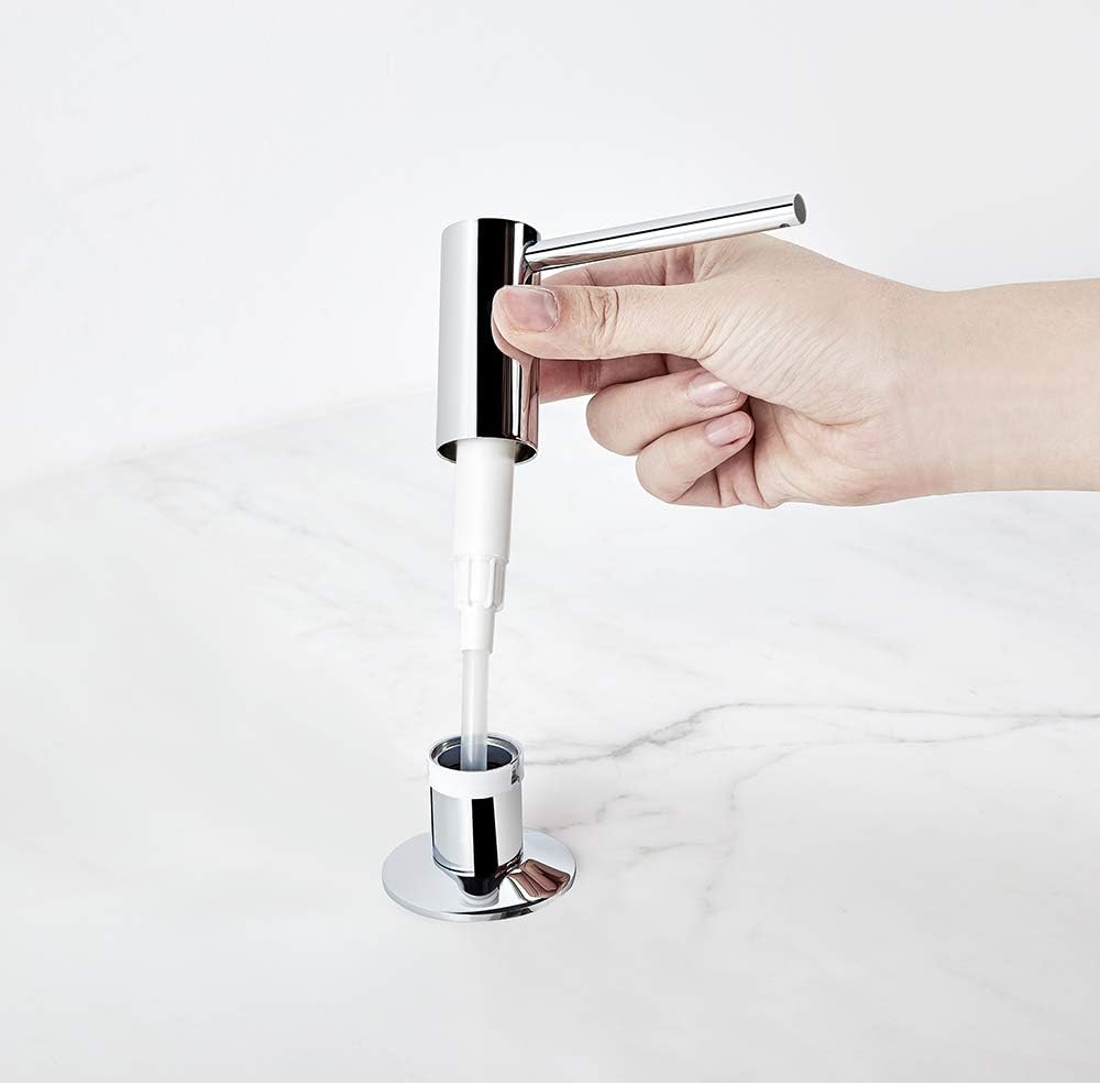 Samodra Sink Soap Dispenser, Metal Pump Head Liquid Lotion Countertop Kitchen Bathroom Soap Dispenser with 12 OZ PET Bottle