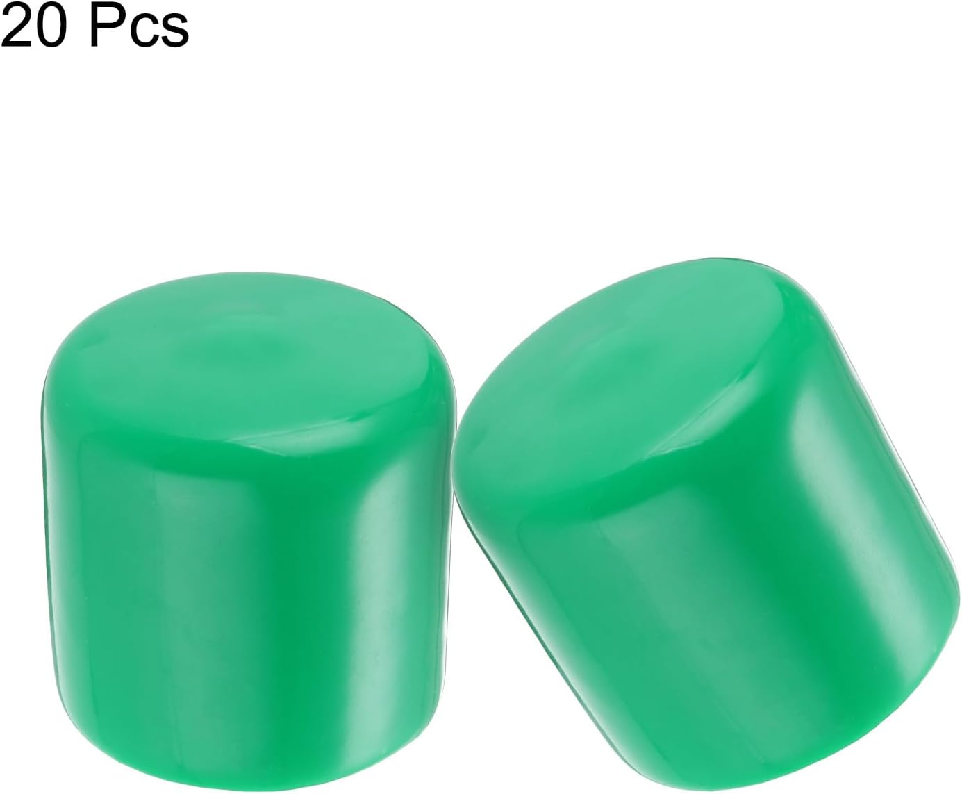 uxcell 20pcs Rubber End Caps 32mm(1 1/4") ID Vinyl PVC Round Tube Bolt Cap Cover Screw Thread Protectors Dark Green