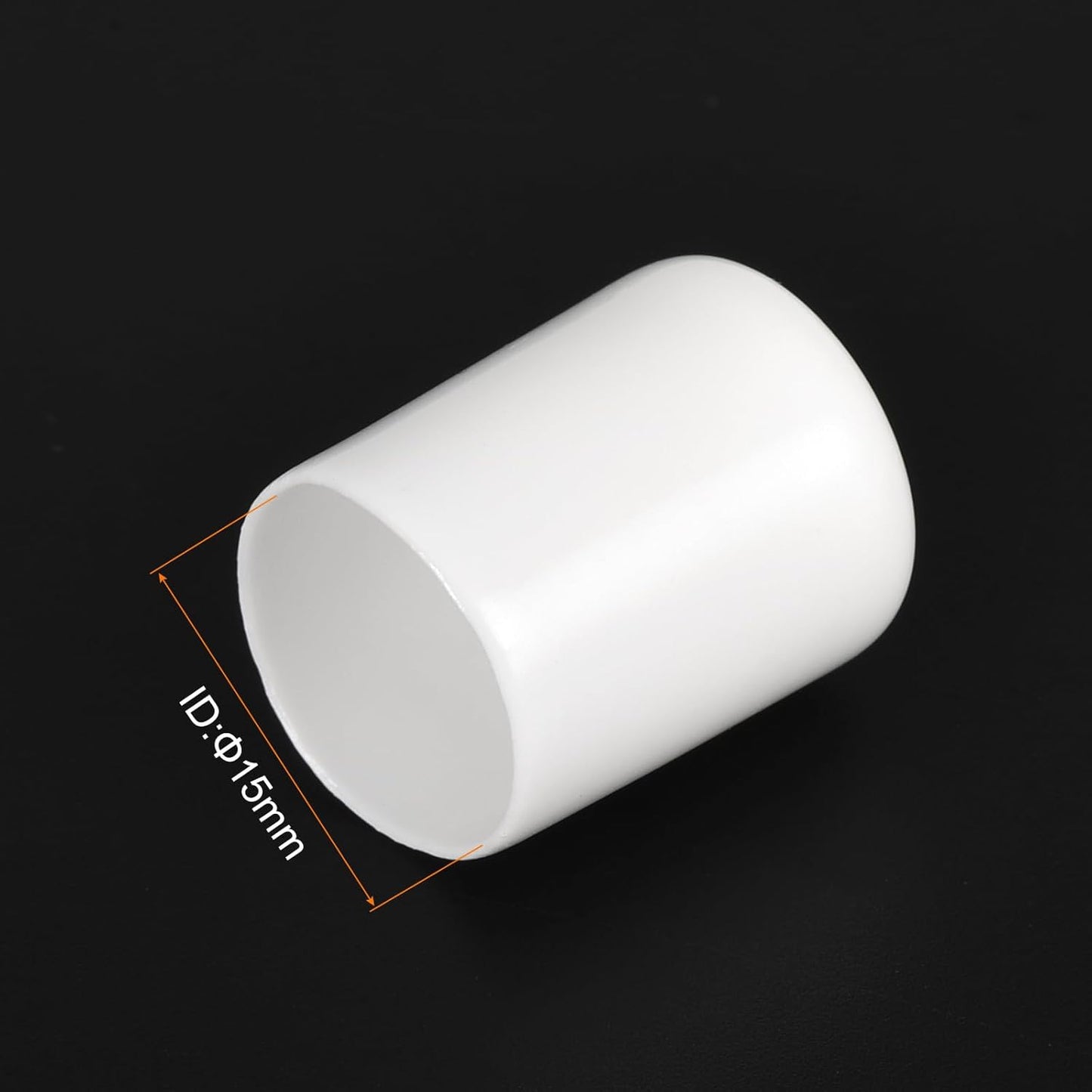 uxcell 20pcs Rubber End Caps 15mm ID Vinyl Round End Cap Cover Screw Thread Protectors White