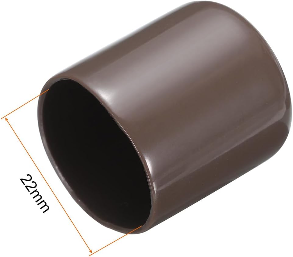 uxcell 20pcs Rubber End Caps 22mm ID Vinyl Round Tube Bolt Cap Cover Screw Thread Protectors Brown