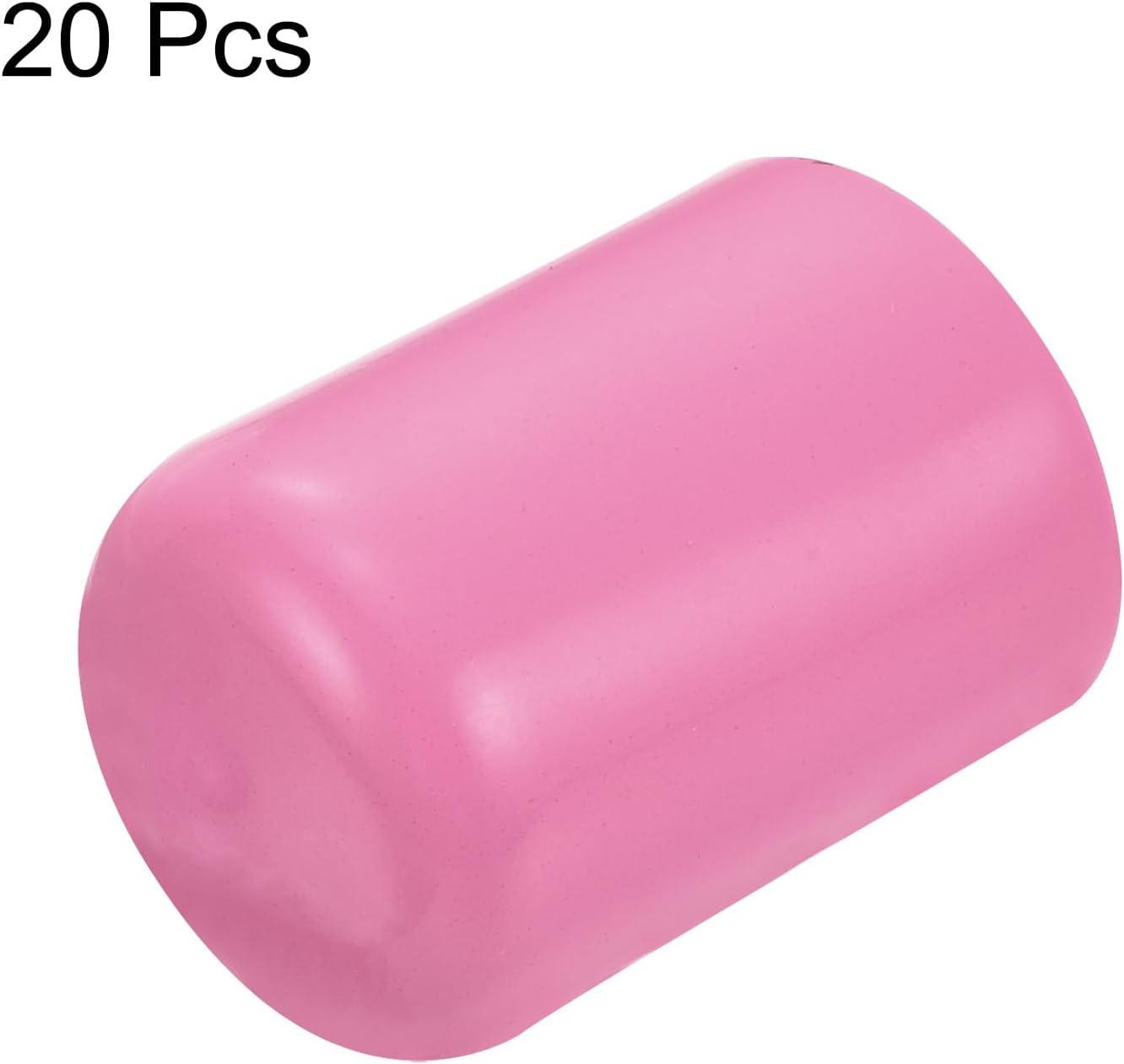 uxcell 20pcs Rubber End Caps 14mm ID Vinyl PVC Round Tube Bolt Cap Cover Screw Thread Protectors Pink