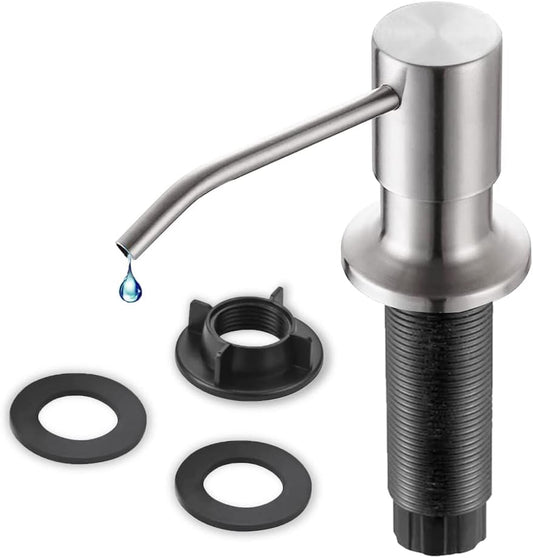 Soap Dispenser for Kitchen Sink, Built in Sink Soap Dispenser Lotion Dispenser with 17 Ounce Bottle, Stainless Steel Sink soap Dispenser, Brushed Nickel