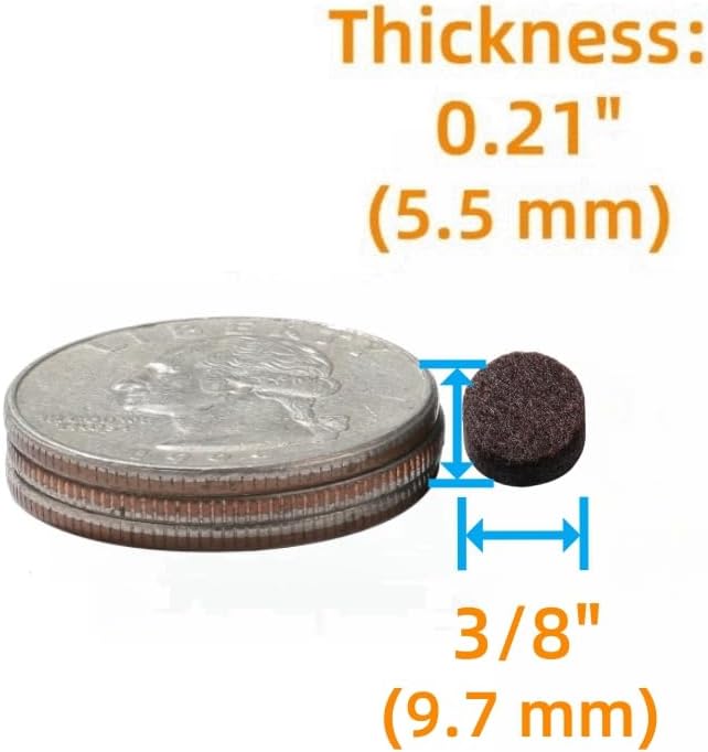 Furnigear Felt Pads Small 3/8" Felt Pads for Cabinet Doors Bumpers, Cabinet Cushion Dots Felt Cabinet Door Stops, Self Adhesive Thick Bumper Pads to Protect Surfaces -Anti Scratch 234 Pcs Round Brown