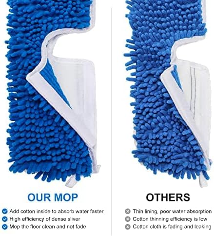 2 Pack Thicken Mop Refills Head Compatible for O Ceda Dual Action Flip System, Microfiber Mop Head Replacements for Dry Wet Use, Machine Washable Double Sided Surfaces