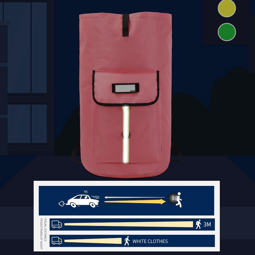 laundry bag backpack,extra-large heavy duty laundry bags,laundry backpack for college students,drawstring closure (bright red Laundry Backpack)