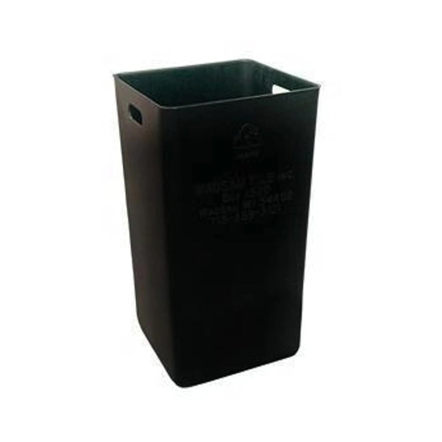 32 Gallon Square Slatted 100% Recycled Plastic Heavy-Duty Commercial Outdoor or Indoor Trash Can with Push Top Lid | Great for Schools and Businesses - Orange