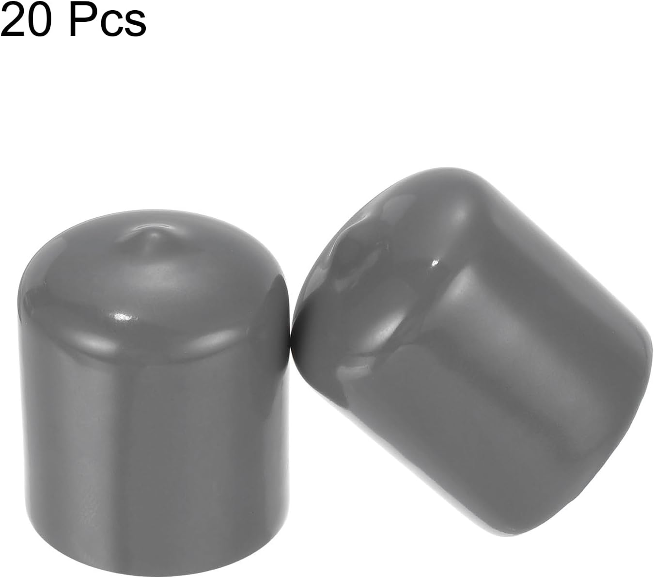 uxcell 20pcs Rubber End Caps 23mm ID Vinyl PVC Round Tube Bolt Cap Cover Screw Thread Protectors Dark Grey