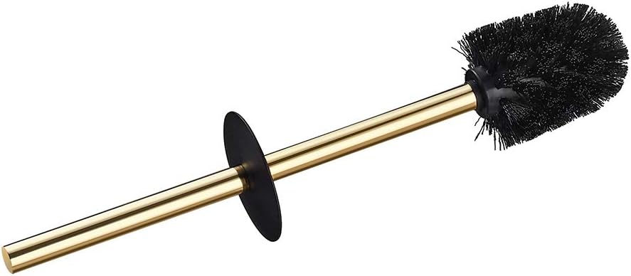 BGL Toilet Brush Holder Gold, Stainless Steel 304 Gold Round Freestanding Toilet Bowl Brush and Holder for Bathroom