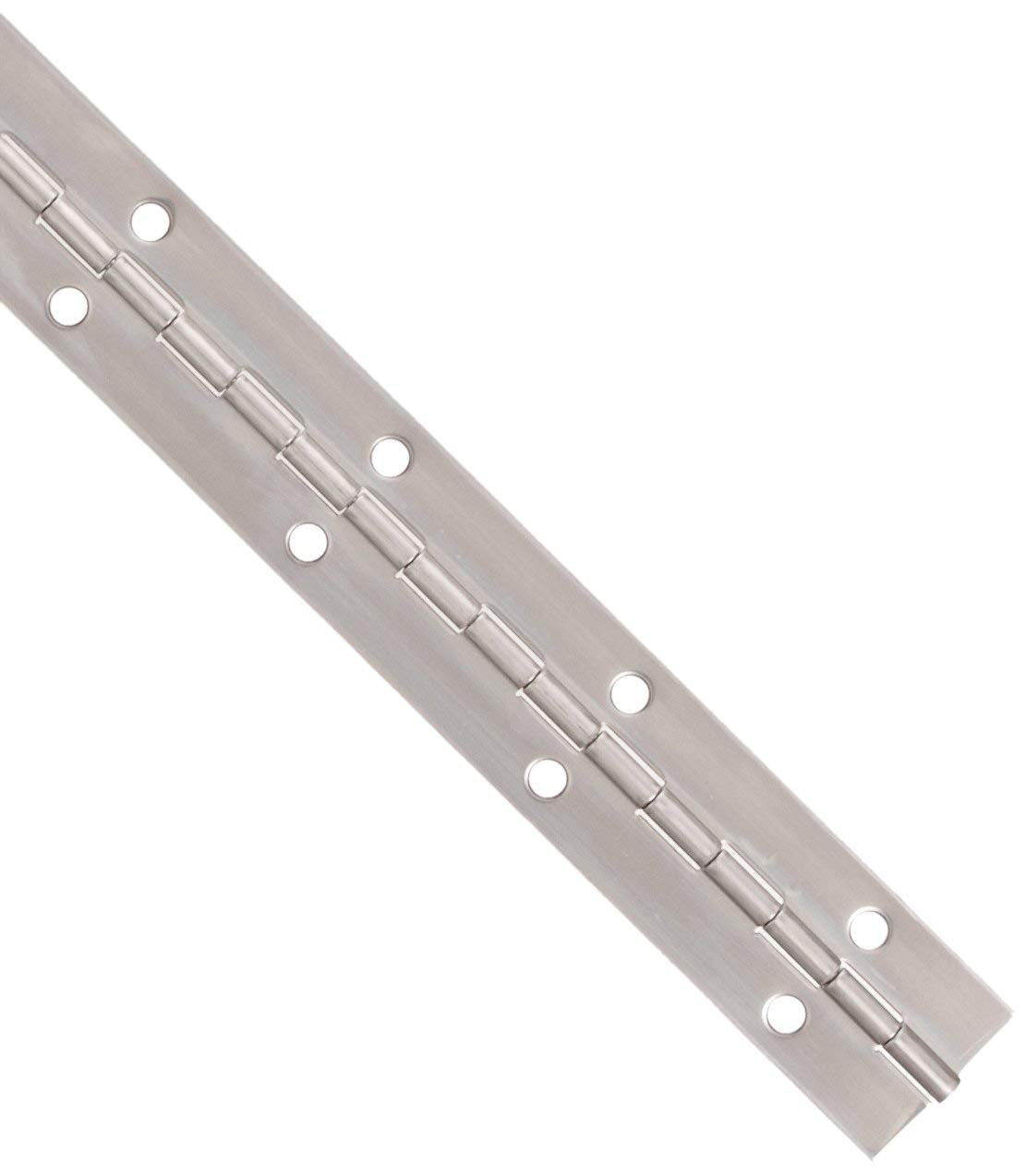 Stainless Steel Continuous Hinge with Hole, Bright Annealed Finish (7 Feet Long, 2 Inches Wide)