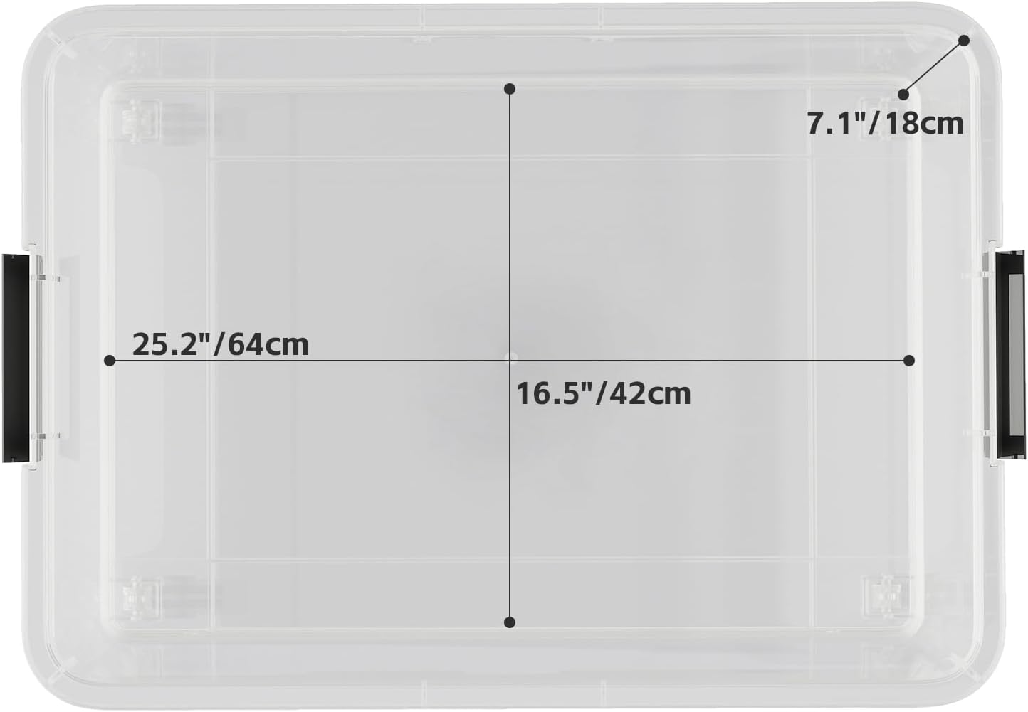 52 Quart Large Plastic Underbed Latching Storage Box, Clear Wheeled Under Bed Storage Bins, 3 Packs