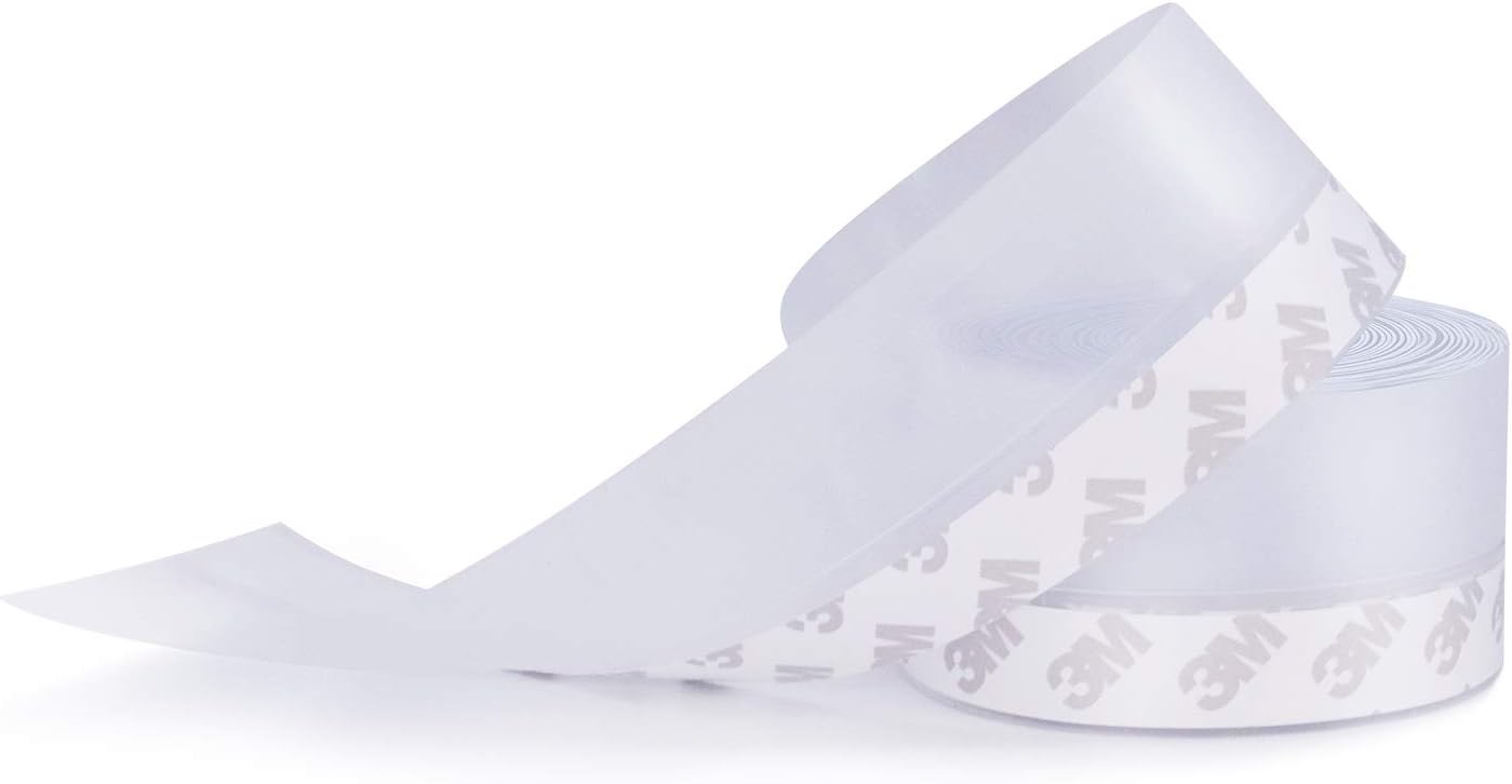 TAROSE Weather Stripping, 33 Feet Weather Seal Strip, Adhesive Silicone Tape (Transparent, 35MM) for Door, Window, Shower Door