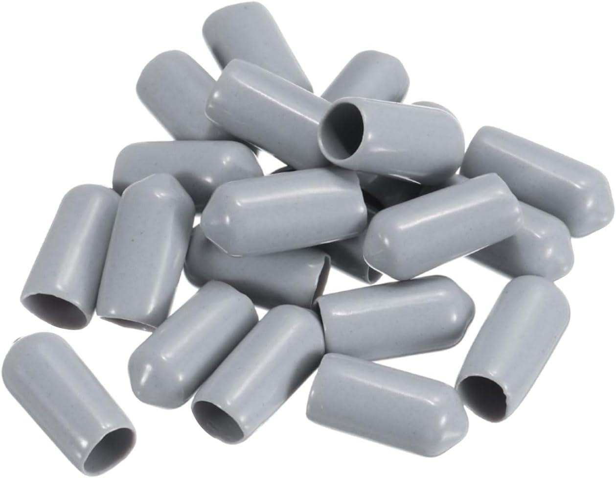uxcell 20pcs Rubber End Caps 7mm ID Vinyl PVC Round Tube Bolt Cap Cover Screw Thread Protectors Grey
