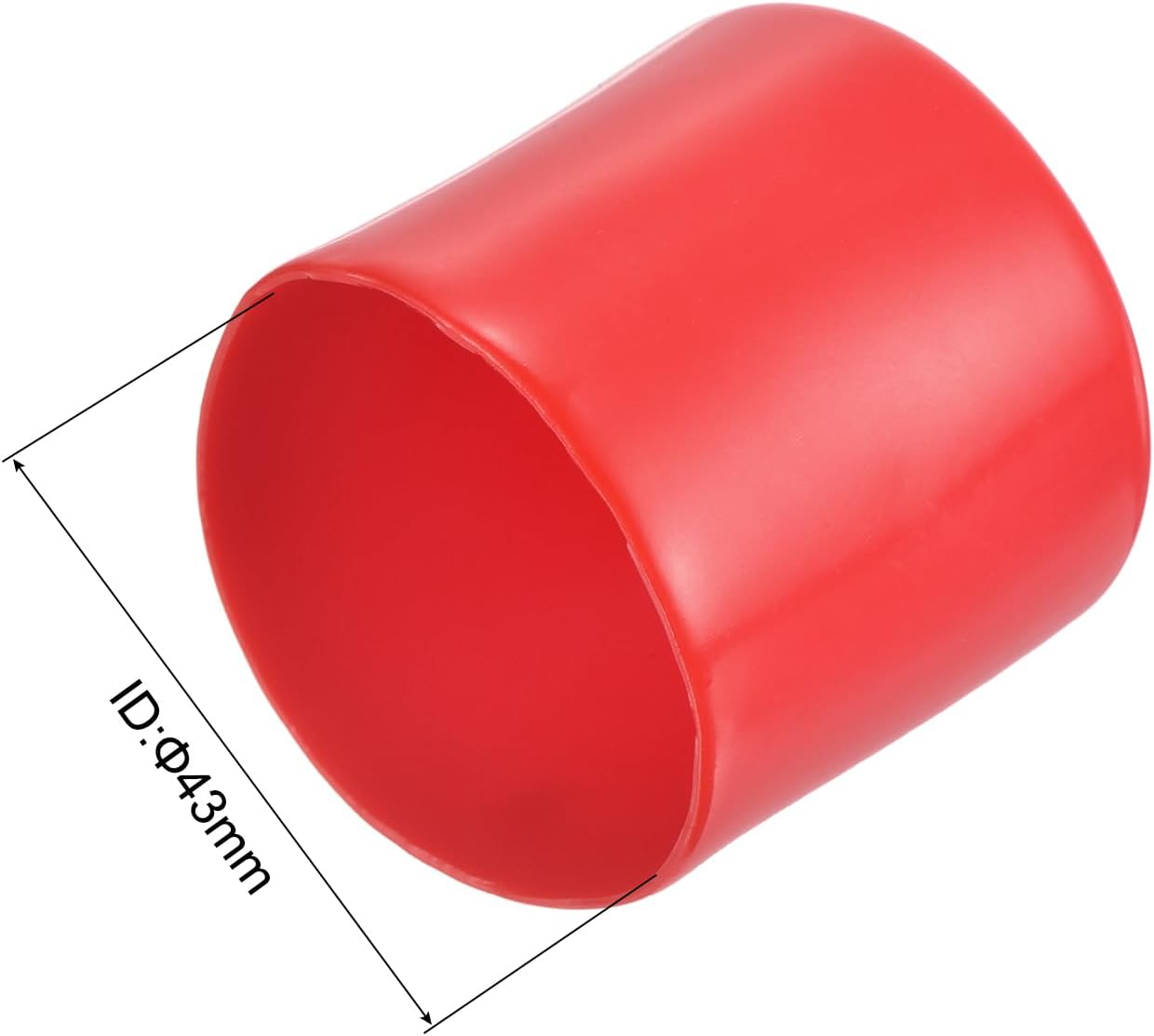 uxcell 20pcs Rubber End Caps 43mm ID Vinyl Round Tube Bolt Cap Cover Thread Protectors Red