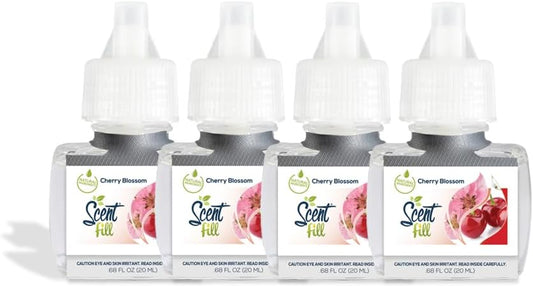 Scent Fill Cherry Blossom Plug in Air Freshener, 4 Scented Oil Refills