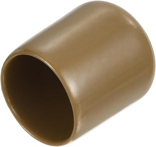 uxcell 20pcs Rubber End Caps 17mm ID Vinyl PVC Round Tube Bolt Cap Cover Screw Thread Protectors Light Brown