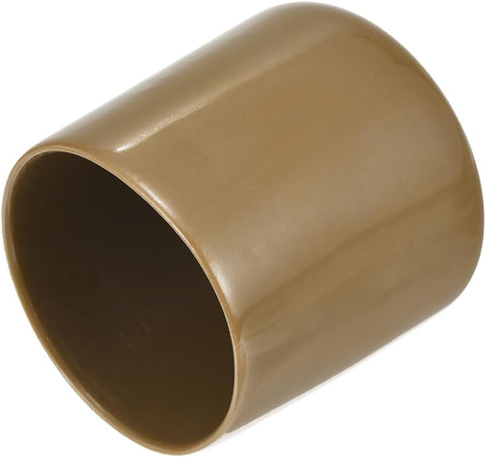 uxcell 20pcs Rubber End Caps 38mm(1 1/2") ID Vinyl PVC Round Tube Bolt Cap Cover Screw Thread Protectors Light Brown