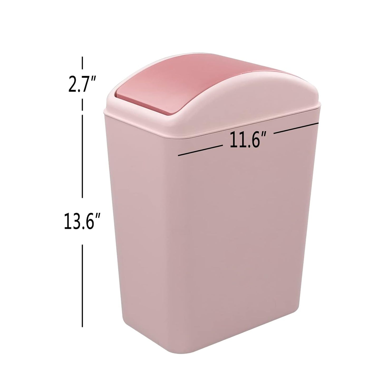 4.5 Gallon Pink Plastic Waste Can, Kitchen Garbage Can with Swing Lid, 1 Pack