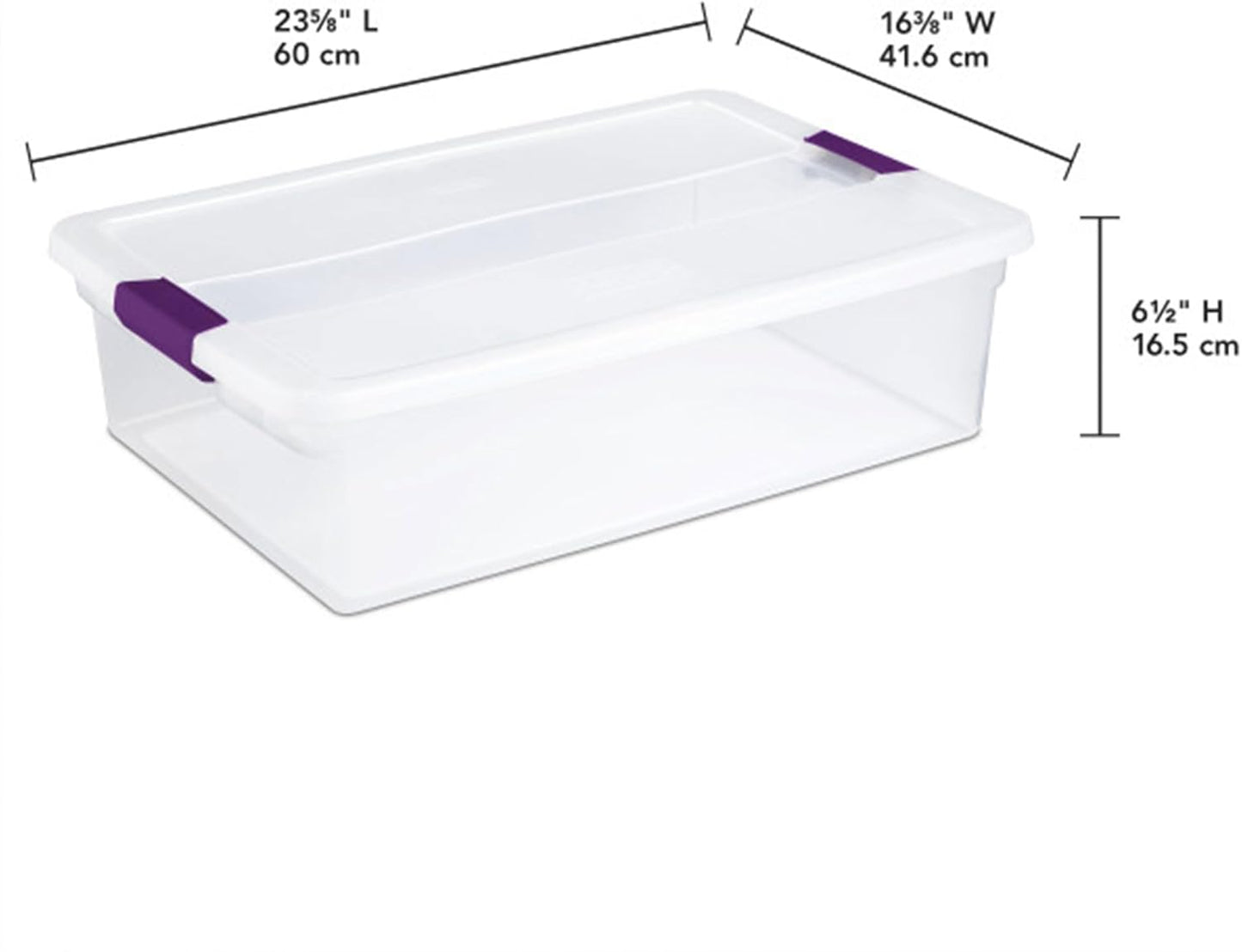 Sterilite 12-Pack 32 Quart ClearView Latch Box, Stackable Organizer Bins with Latching Lids - Clear Plastic Organization Containers for Closet, Bedroom, Shelving Units and Everyday Home Storage