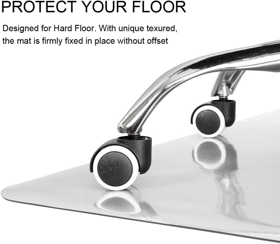 Kuyal Clear Chair mat for Hardwood Floor 46 x 72 inches Transparent Floor Mats Wood/Tile Protection Mat for Office & Home (46" X 72" Rectangle)