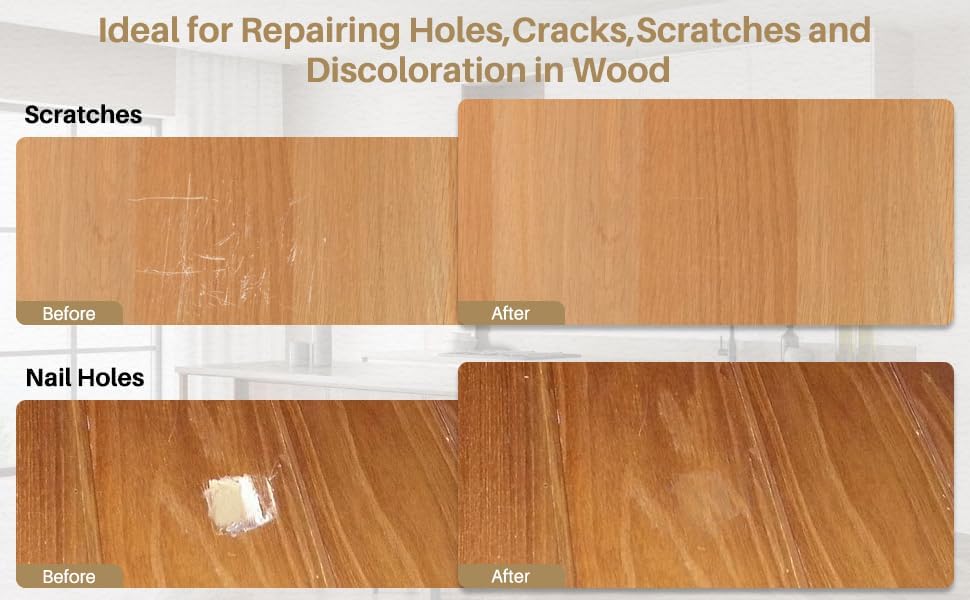 Wood Repair Wax Crayons, 12 Colors Wood Repair Wax Pens Furniture Touch Up Markers, Wood Crayons for Scratches, Scuffs, Cracks, Nail Holes