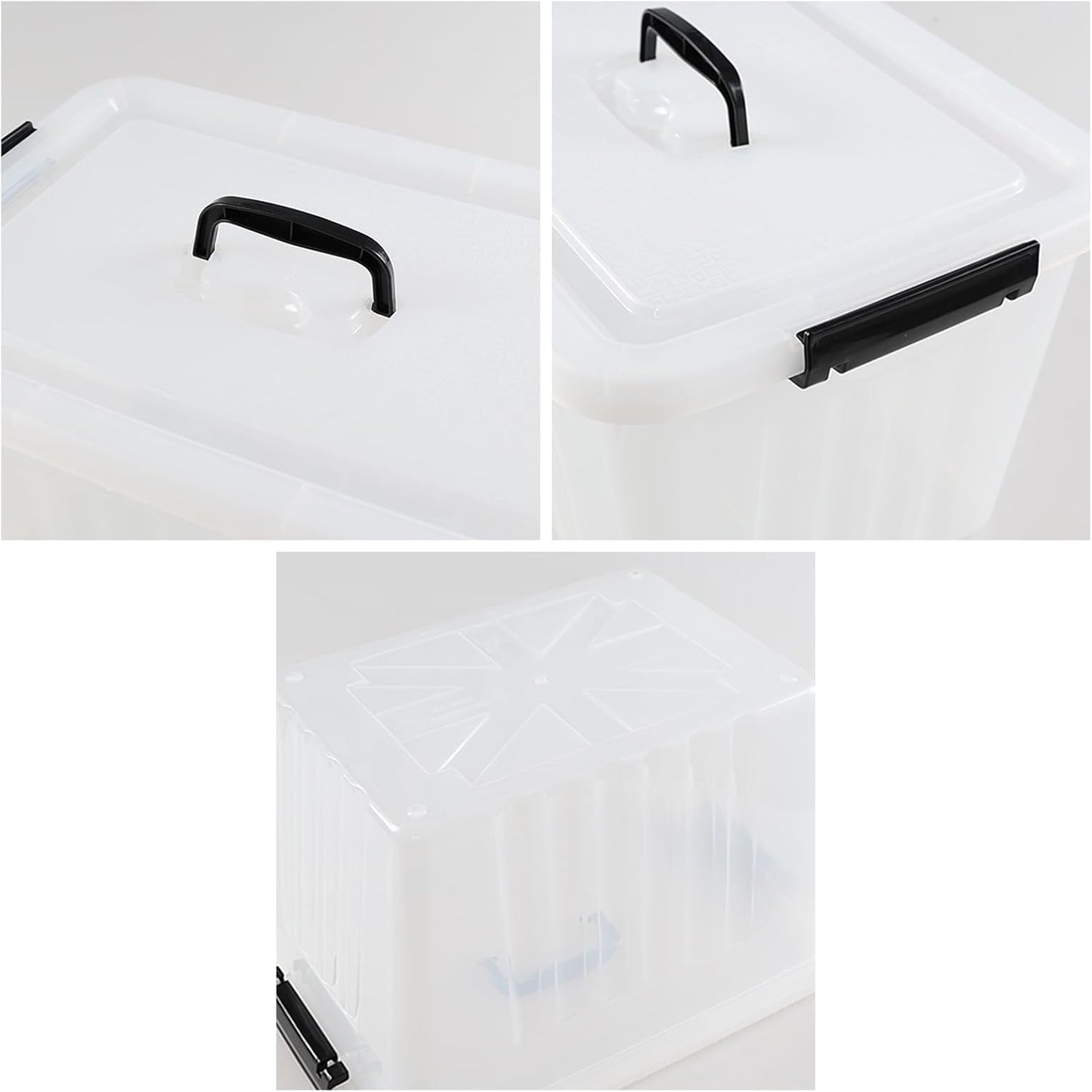Asking 18 L Clear Plastic Storage Box with Handle, 4-Pack