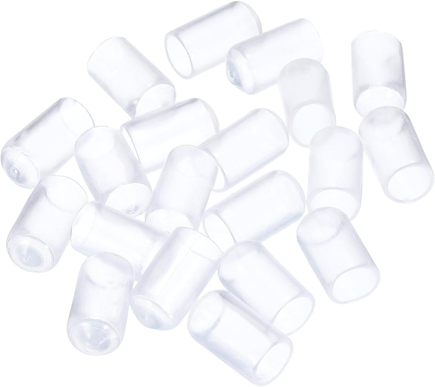 uxcell 20pcs Rubber End Caps 8mm(5/16") ID Vinyl PVC Round Tube Bolt Cap Cover Screw Thread Protectors Clear