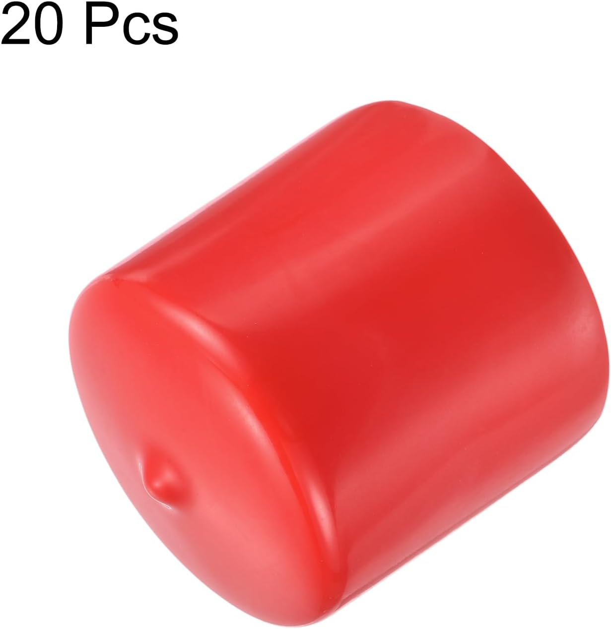 uxcell 20pcs Rubber End Caps 42mm ID Vinyl Round Tube Bolt Cap Cover Thread Protectors Red