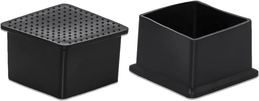 Flyshop Flexible Anti-Scratch PVC Patio Chair Table Leg Caps Tips Floor Protectors Square Furniture Covers, 20pcs, Black, 40 mm x 40 mm, 1-9/16" x 1-9/16"