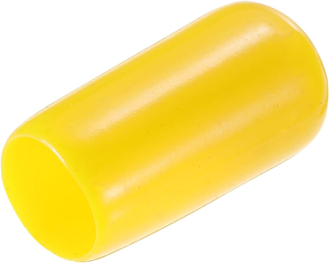 uxcell 20pcs Rubber End Caps 7mm ID Vinyl PVC Round Tube Bolt Cap Cover Screw Thread Protectors Yellow