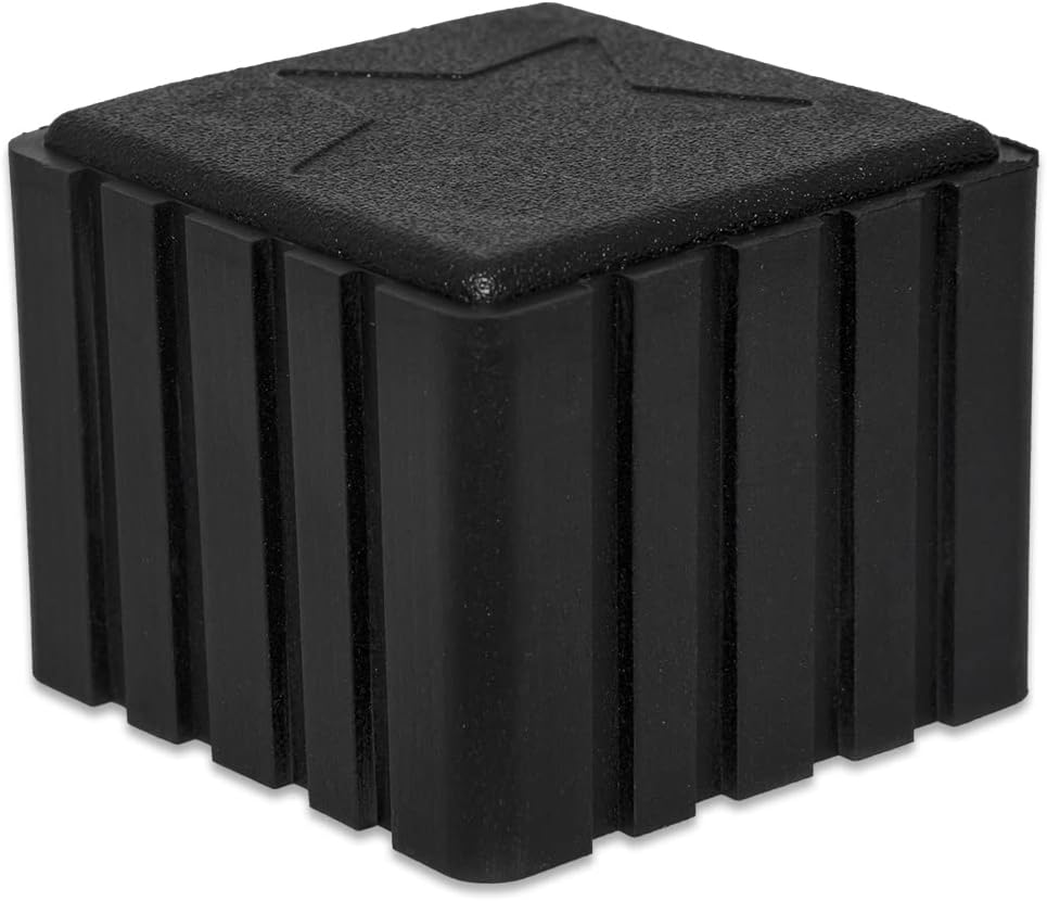 Flyshop Anti-Skid Non-Marking Synthetic Rubber Patio Chair Table Leg Caps Square Furniture Covers 20pcs, Black, 50 mm x 50 mm, 2" x 2"