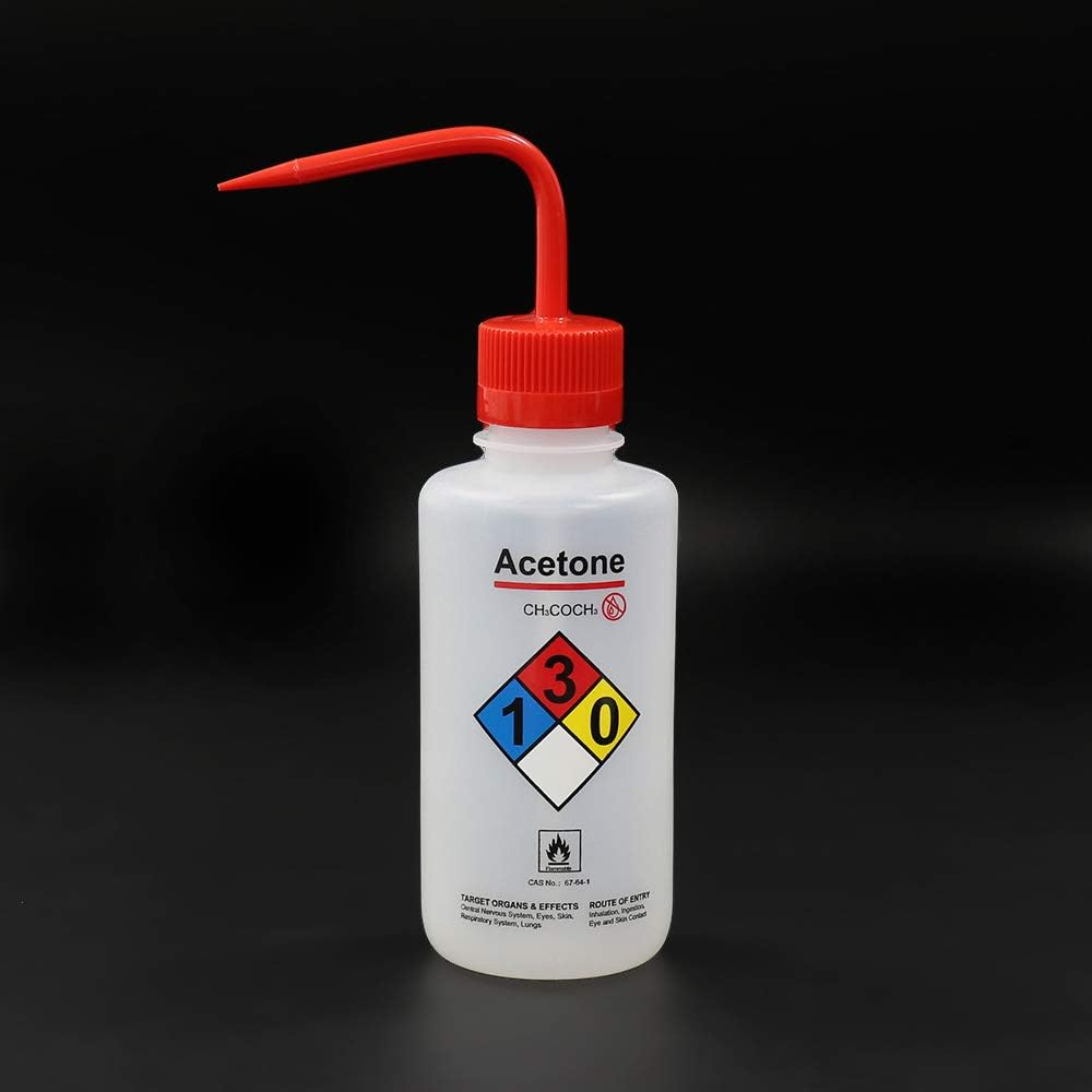 2pcs of Safety Wash Bottles, Vol.500ml 17oz, Acetone Wash Bottle, LDPE Material, LVM004