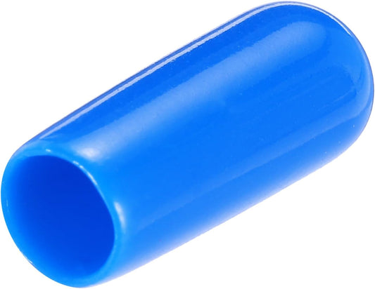 uxcell 20pcs Rubber End Caps 5mm(3/16") ID Vinyl PVC Round Tube Bolt Cap Cover Screw Thread Protectors,Blue